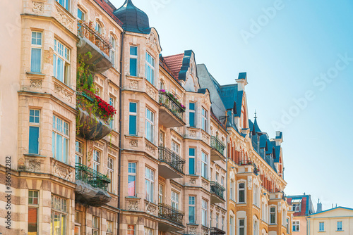 Antique building view in Old Town Poznan, Poland © ilolab