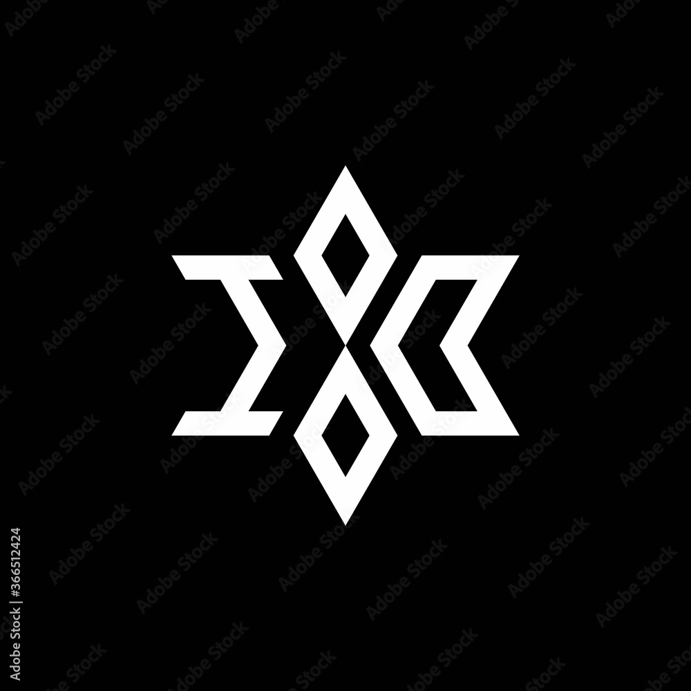 IO monogram logo with star shape and luxury style