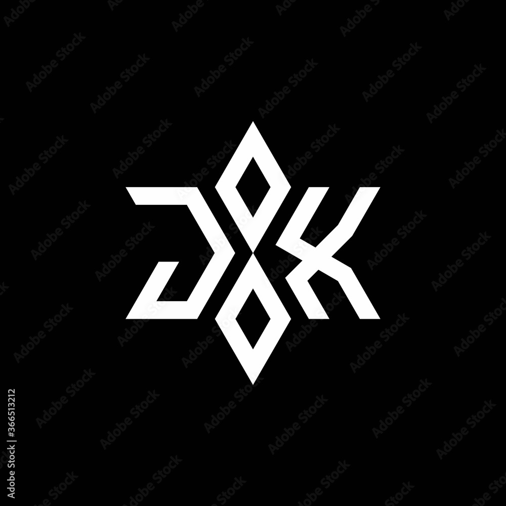 JX monogram logo with star shape and luxury style JX monogram logo with star shape and luxury style