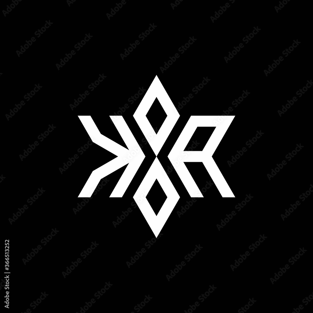 KA monogram logo with star shape and luxury style KA monogram logo with star shape and luxury style