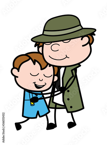 Cartoon Spy Giving a Hug