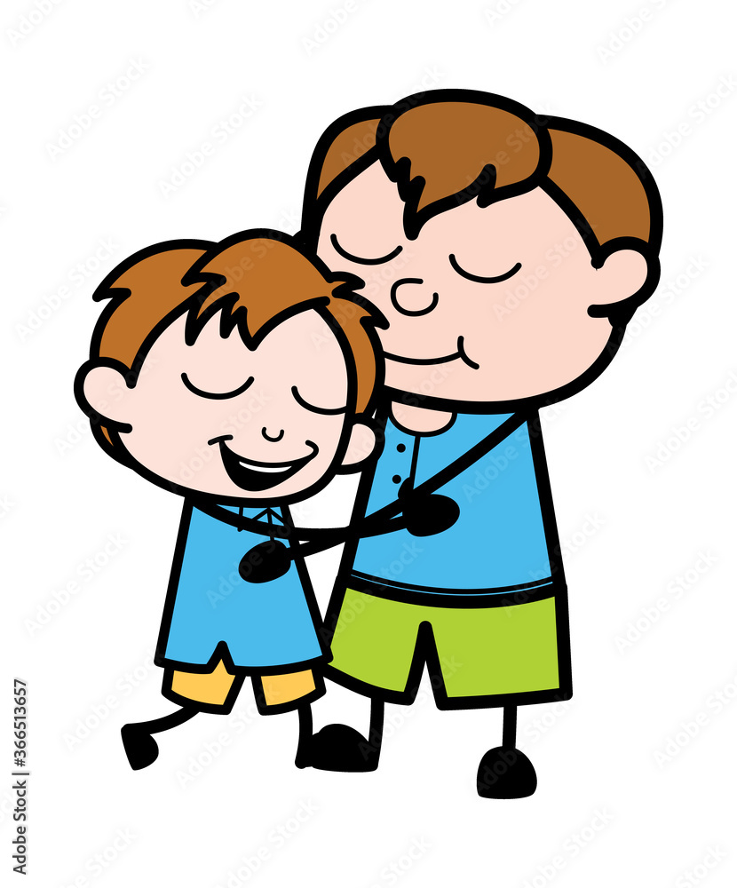Cartoon Teen Boy Giving a Hug Cartoon Teen Boy Giving a Hug
