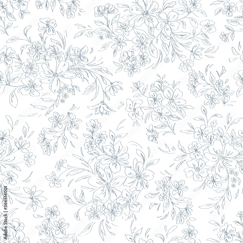 custom made wallpaper toronto digitalseamless  abstract floral background, pencil sketch, monochrome