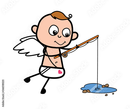 Cartoon Angel Fishing