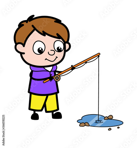 Cartoon Boy Fishing