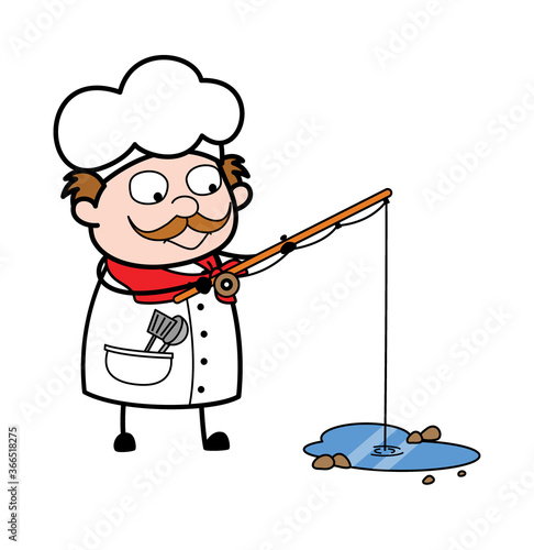 Cartoon Businessman Fishing