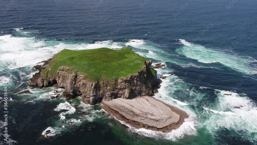 Aerial of Glashedy Island , an uninhabitated island west of Trawbreaga Bay - Donegal, Ireland Aerial of Glashedy Island , an uninhabitated island west of Trawbreaga Bay - Donegal, Ireland