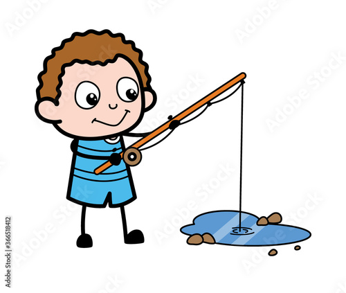 Cartoon Kid Fishing