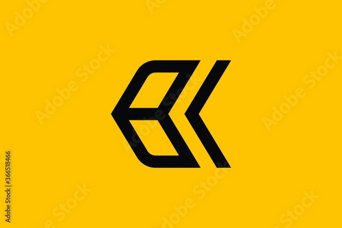Minimal Innovative Initial BK logo and KB logo. Letter BK KB creative elegant Monogram. Premium Business logo icon. White color on background photo
