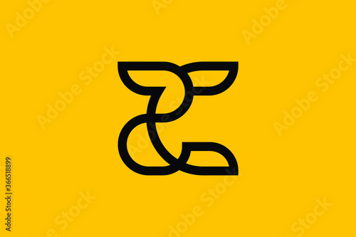 Minimal Innovative Initial ZC logo and CZ logo. Letter ZC CZ creative elegant Monogram. Premium Business logo icon. White color on background