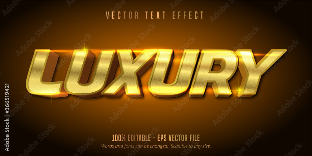 Naklejka premium Luxury text, shiny gold style editable text effect