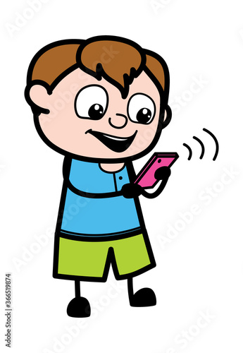 Wallpaper Mural Cartoon Teen Boy Watching Smartphone Torontodigital.ca