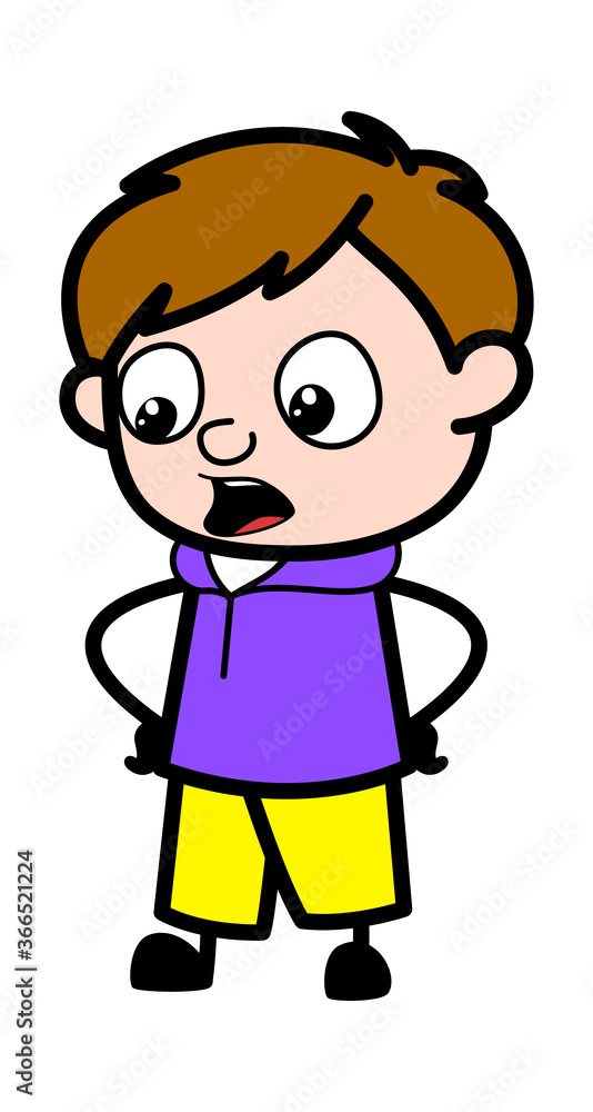 Talking Boy with Hands on Waist Cartoon Talking Boy with Hands on Waist Cartoon