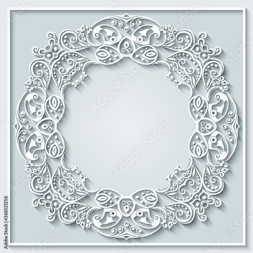 Abstract vector ornamental nature vintage frame.