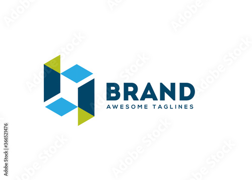 simple square box for software,app, IT logo design, hidden box geometric logo, symmetric symbol, square icon, square shape Company logo
