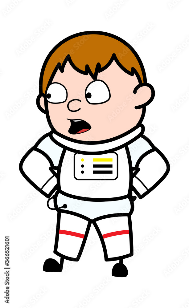 Talking Astronaut with Hands on Waist Cartoon Talking Astronaut with Hands on Waist Cartoon