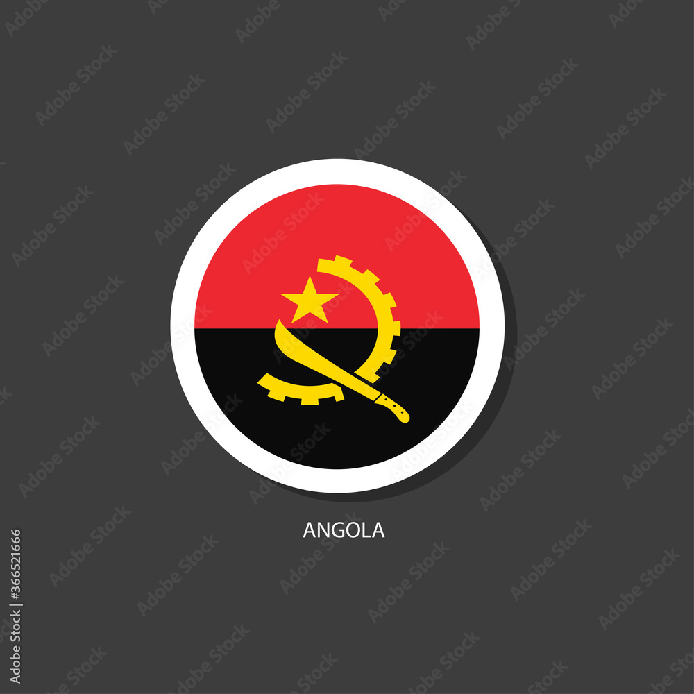 Angola flag Vector circle with flags. Angola flag Vector circle with flags.