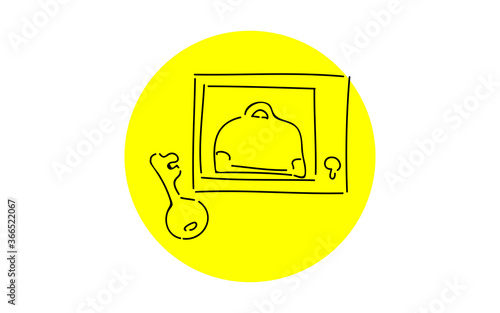 アナログ手書き風のゆるいタッチのアイコン：コインロッカー