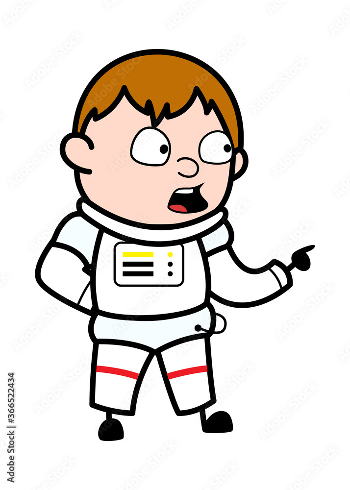 Cartoon Astronaut Saying Something