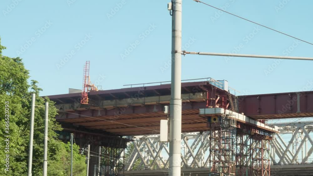 View of new bridge construction in Moscow. View of new bridge construction in Moscow.
