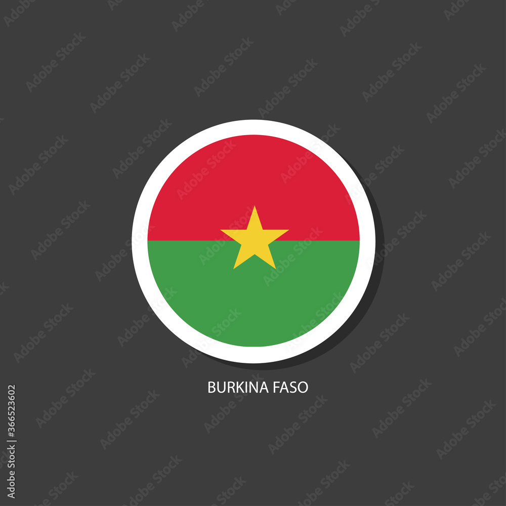 Burkina Faso flag Vector circle with flags.
Burkina Faso flag Vector circle with flags.