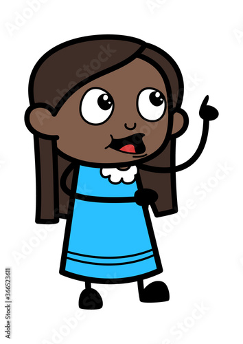 Cartoon Black Girl Communicating