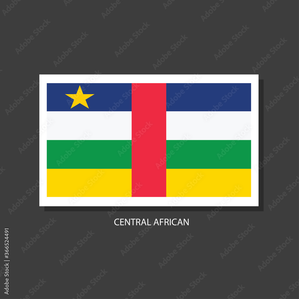 Fototapeta premium Central African country flag Vector Square Icon 