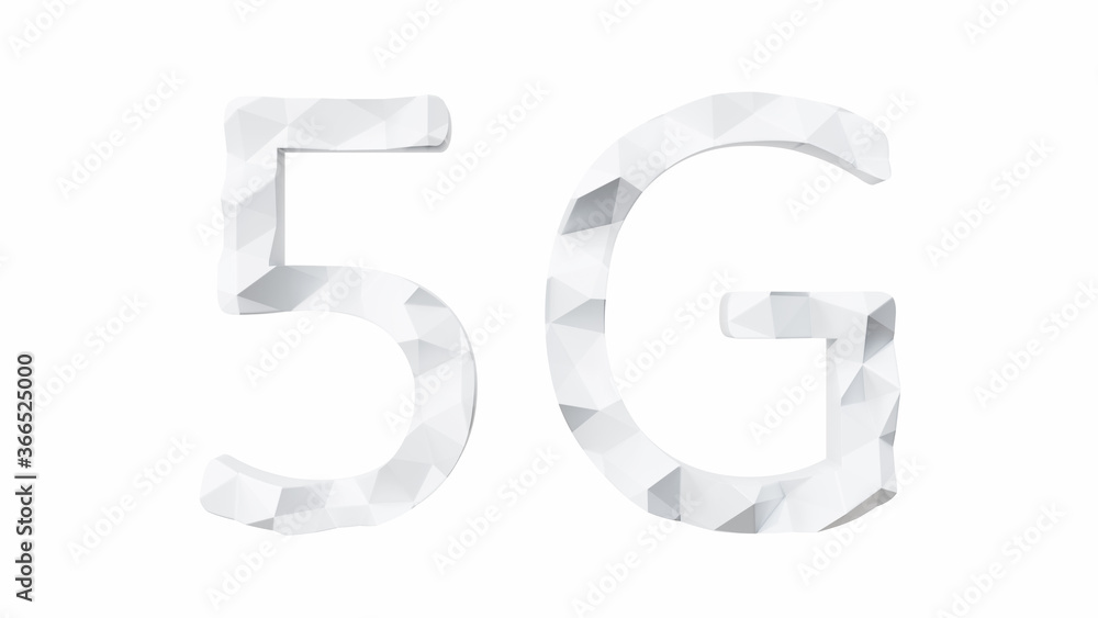 5G internet connection low-poly font on a white background. Abstract 3D illustration 5G internet connection low-poly font on a white background. Abstract 3D illustration