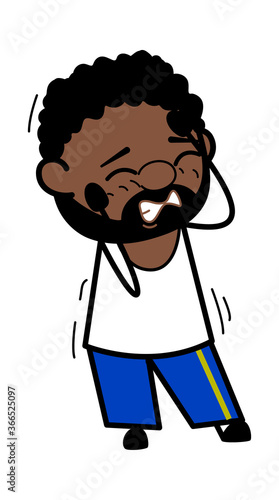 Annoyed African American Man Cartoon photo