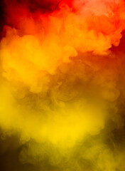 Abstract colorful, multicolored smoke spreading, bright background for advertising or design, wallpaper for gadget. Neon lighted smoke texture, blowing clouds. Modern designed.