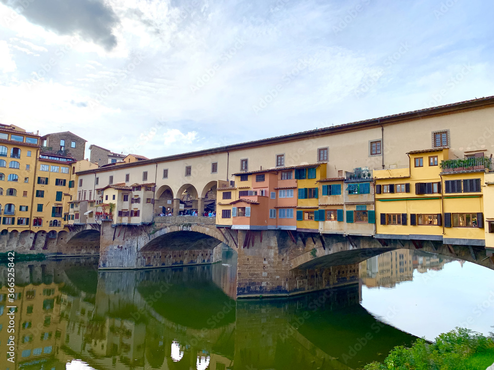 Unusual bright bridge in Florence