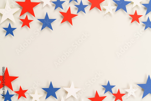 flat lay top view frame stars