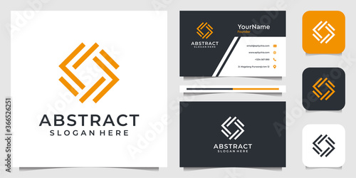 Abstract logo design in line art syle. Suit fo business  advertising  brand  icon  vector  illustration  and business card