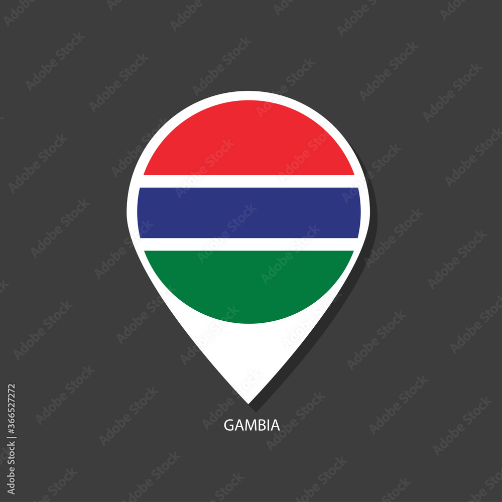 Gambia flag Vector marker with flags. Gambia flag Vector marker with flags.