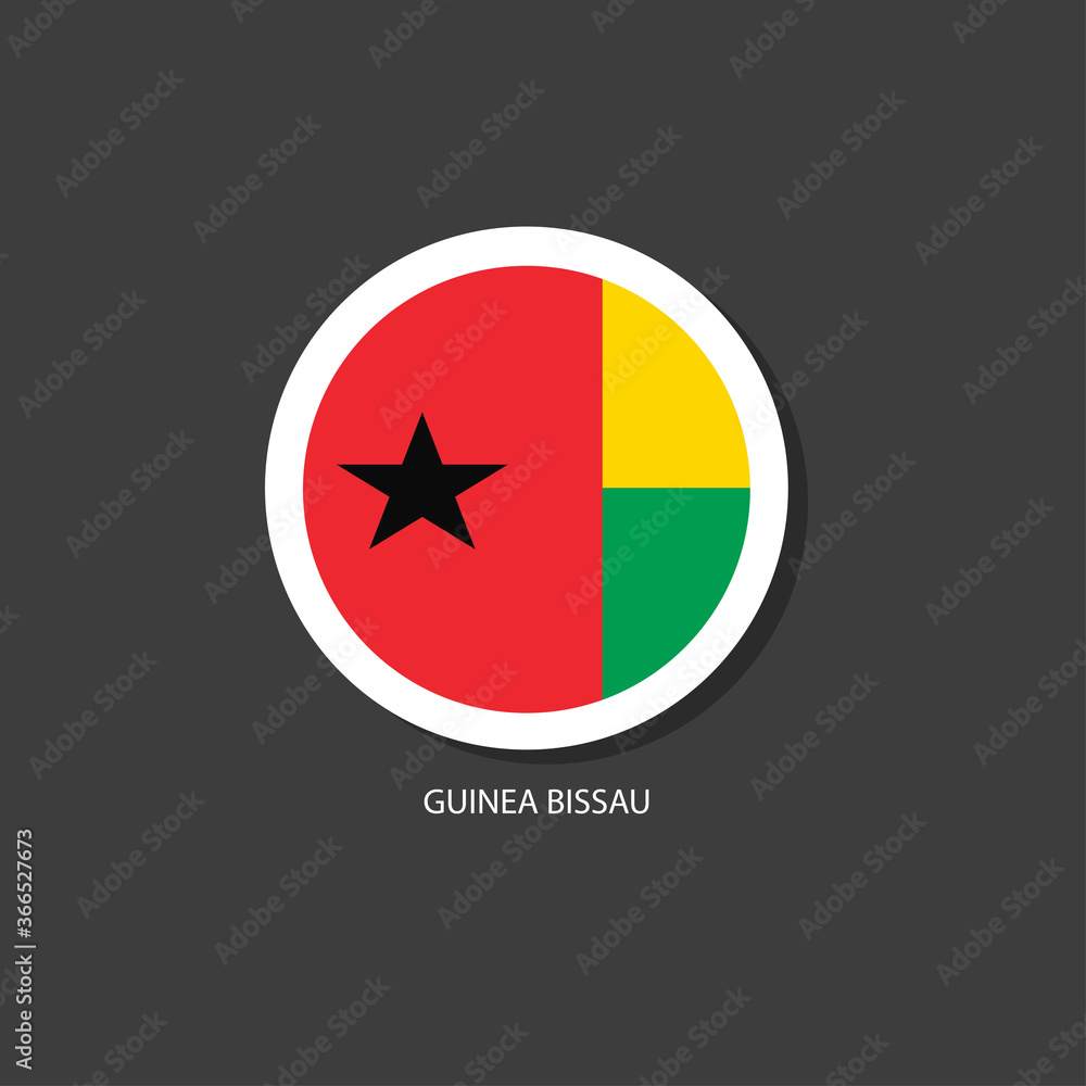 Guinea-Bissau flag Vector circle with flags.	