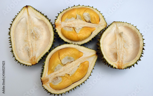 Durian on a white background
