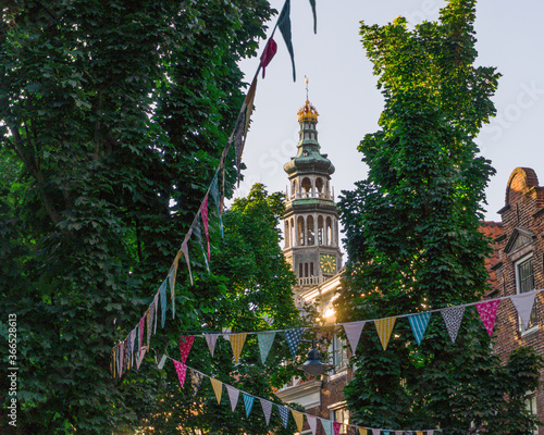 Large tower called the lange Jan in the city of Middelburg in the Southwest of the Netherlands 