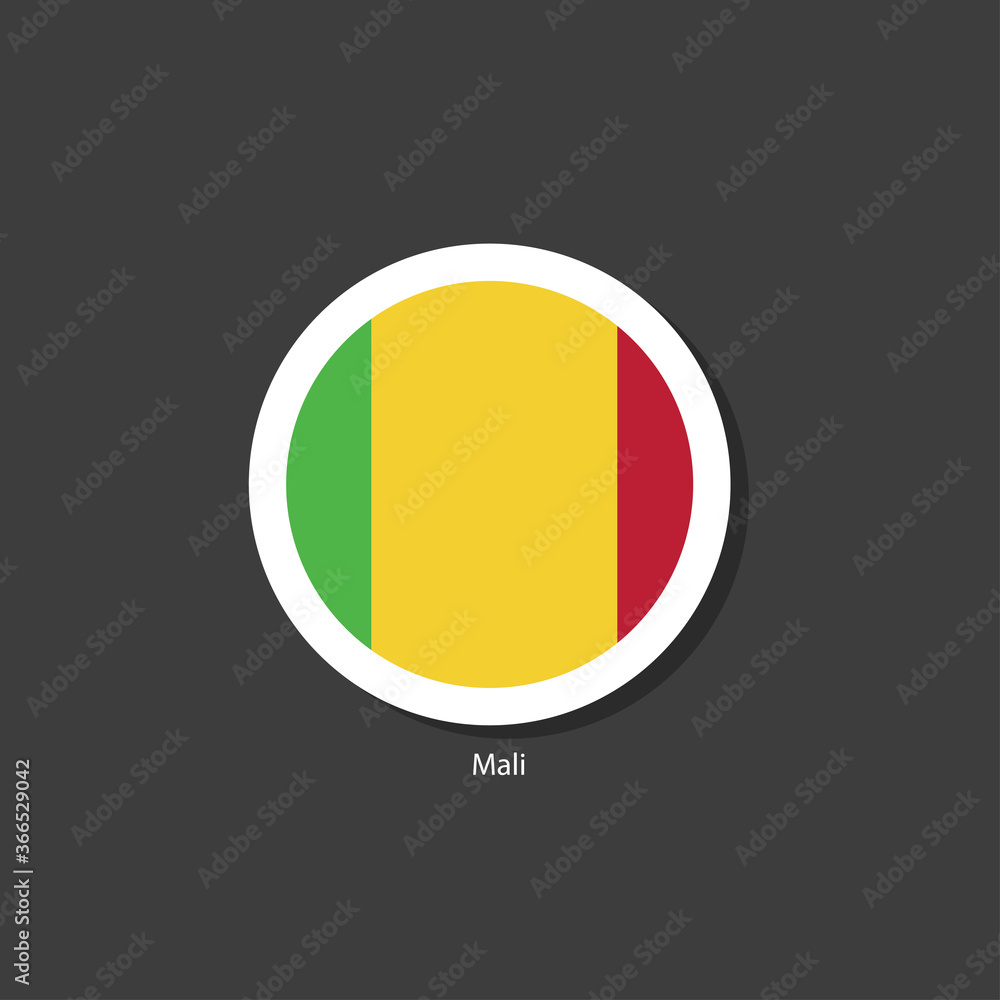 Fototapeta premium Mali flag Vector circle with flags.