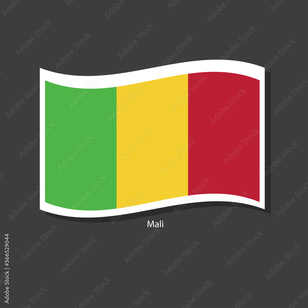 Fototapeta premium Mali flag Vector waving with flags. 