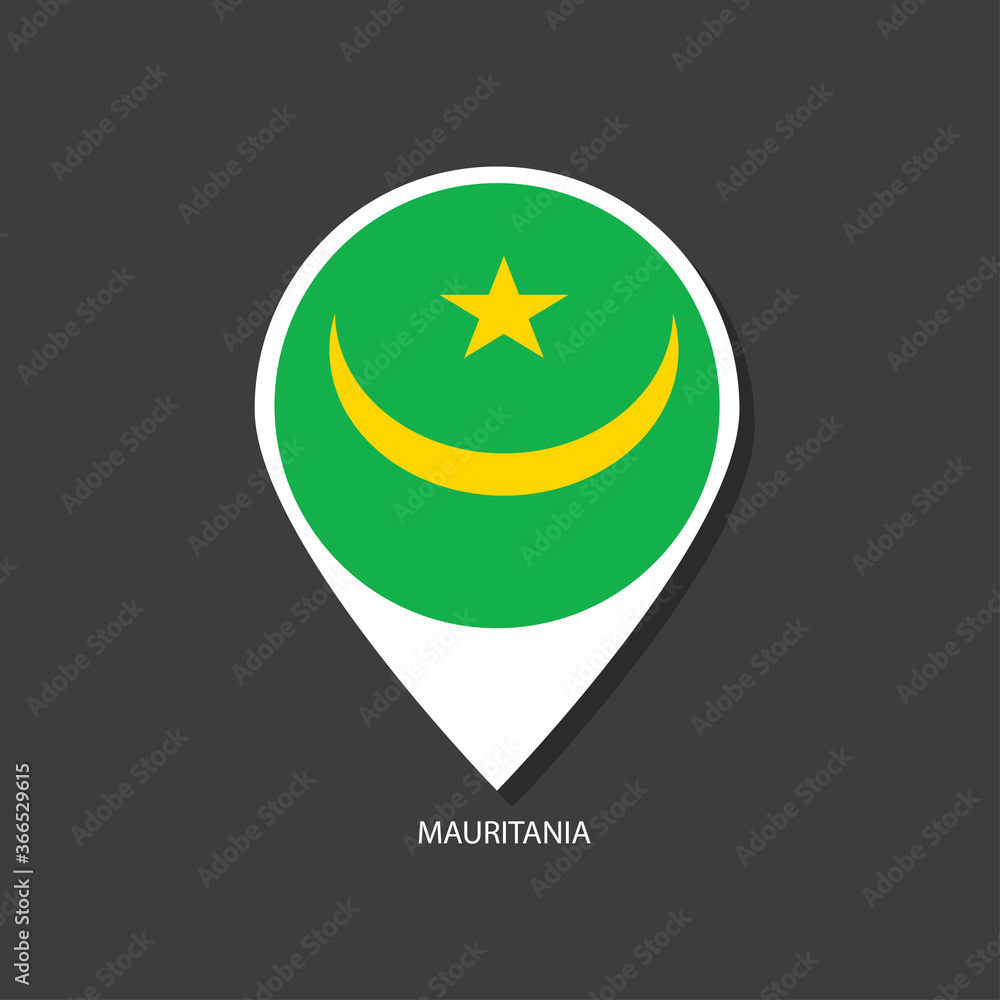 Mauritania flag Vector marker with flags. Mauritania flag Vector marker with flags.
