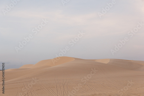 Beautiful sand dunes in Vietnam Mui Ne after sunset