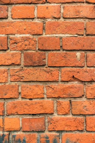 brick red wall texture. background of a old brick house.