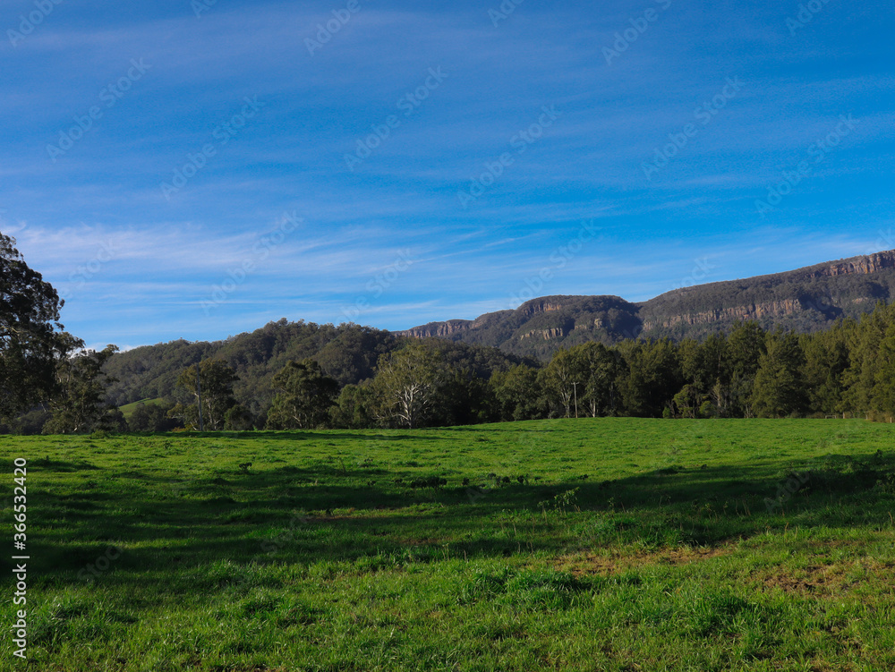 southern highlands Kangaroo Valley and Berry country town lush green pastures blue skies