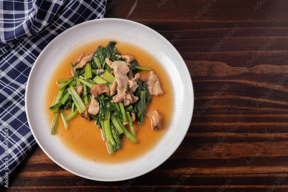 Stir fried Cantonese vegetables with pork Stir fried Cantonese vegetables with pork
