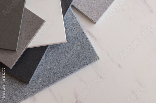 Various stone samples on light background