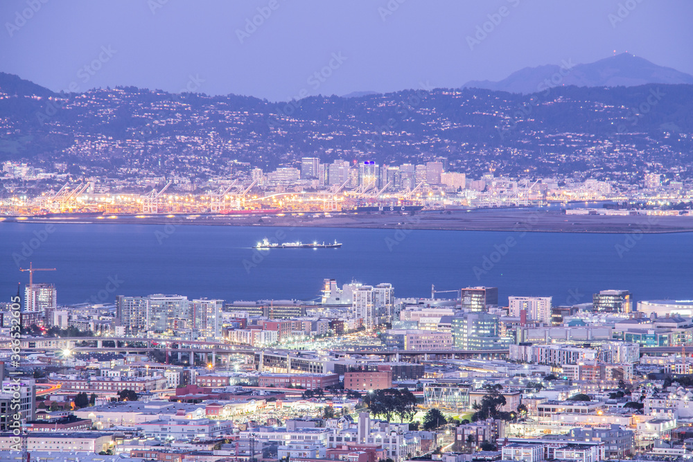 San Francisco Bay Area in the Evening