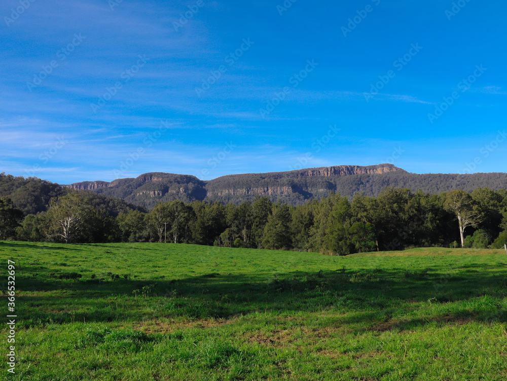 southern highlands Kangaroo Valley and Berry country town lush green pastures blue skies