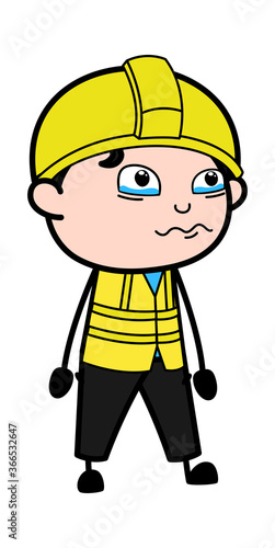 Cartoon Engineer Crying