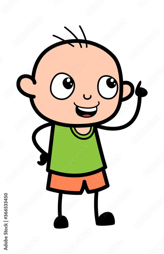 Cartoon Bald Boy Talking Happy Cartoon Bald Boy Talking Happy