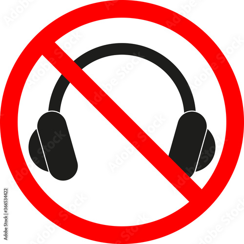 Headphone Prohibition Icon